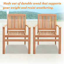 Load image into Gallery viewer, KINGTEAK Golden Teak Outdoor Wood Chairs 2 Piece Solid Teak Wood (Local Pick Up Only)
