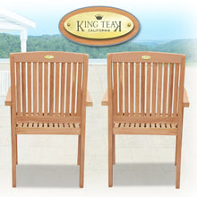 Load image into Gallery viewer, KINGTEAK Golden Teak Outdoor Wood Chairs 2 Piece Solid Teak Wood (Local Pick Up Only)