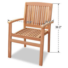 Load image into Gallery viewer, KINGTEAK Golden Teak Outdoor Wood Chairs 2 Piece Solid Teak Wood (Local Pick Up Only)