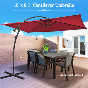 STRONG CAMEL 10x6.5ft Rectangle Cantilever Sunshade Hanging Patio Umbrella