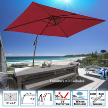 Load image into Gallery viewer, STRONG CAMEL 10x6.5ft Rectangle Cantilever Sunshade Hanging Patio Umbrella