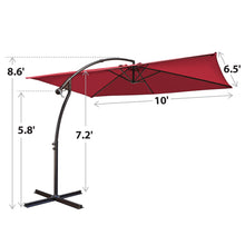 Load image into Gallery viewer, STRONG CAMEL 10x6.5ft Rectangle Cantilever Sunshade Hanging Patio Umbrella
