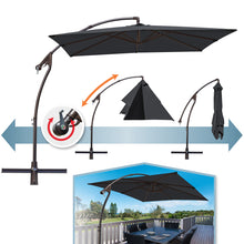 Load image into Gallery viewer, STRONG CAMEL 8.2ft Square Hanging Cantilever Banana Umbrella Canopy Outdoor Sunshade