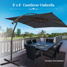 Load image into Gallery viewer, STRONG CAMEL 8.2ft Square Hanging Cantilever Banana Umbrella Canopy Outdoor Sunshade