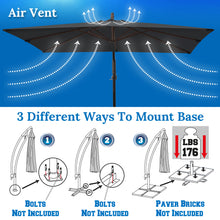 Load image into Gallery viewer, STRONG CAMEL 8.2ft Square Hanging Cantilever Banana Umbrella Canopy Outdoor Sunshade