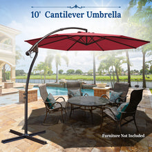 Load image into Gallery viewer, STRONG CAMEL 10' Banana Cantilever Patio Offset Sunshade Hanging Umbrella with Steel Cross Base