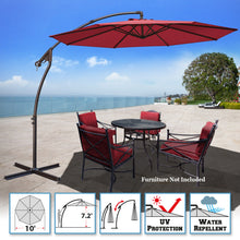 Load image into Gallery viewer, STRONG CAMEL 10' Banana Cantilever Patio Offset Sunshade Hanging Umbrella with Steel Cross Base