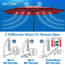 Load image into Gallery viewer, STRONG CAMEL 10' Banana Cantilever Patio Offset Sunshade Hanging Umbrella with Steel Cross Base