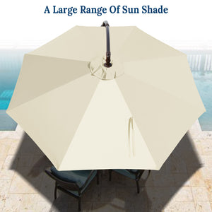 STRONG CAMEL 10' Banana Cantilever Patio Offset Sunshade Hanging Umbrella with Steel Cross Base