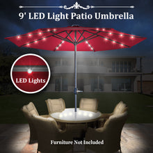 Load image into Gallery viewer, STRONG CAMEL 24 LED Light 9ft Aluminum Patio Solar Umbrella
