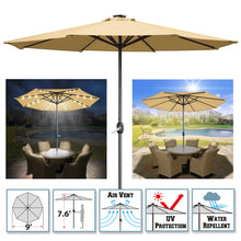 Load image into Gallery viewer, STRONG CAMEL 24 LED Light 9ft Aluminum Patio Solar Umbrella