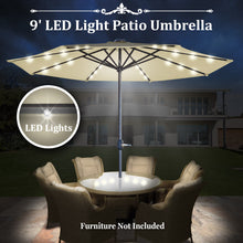 Load image into Gallery viewer, STRONG CAMEL 24 LED Light 9ft Aluminum Patio Solar Umbrella