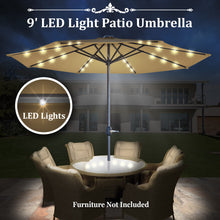 Load image into Gallery viewer, STRONG CAMEL 24 LED Light 9ft Aluminum Patio Solar Umbrella