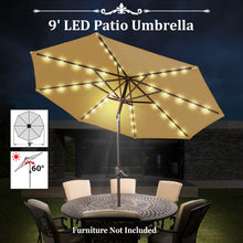 Load image into Gallery viewer, STRONG CAMEL 9' SOLAR 40 LED LIGHTS PATIO UMBRELLA GARDEN OUTDOOR SUNSHADE