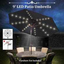 Load image into Gallery viewer, STRONG CAMEL 9' SOLAR 40 LED LIGHTS PATIO UMBRELLA GARDEN OUTDOOR SUNSHADE