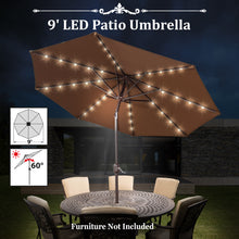 Load image into Gallery viewer, STRONG CAMEL 9' SOLAR 40 LED LIGHTS PATIO UMBRELLA GARDEN OUTDOOR SUNSHADE