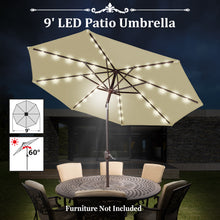 Load image into Gallery viewer, STRONG CAMEL 9' SOLAR 40 LED LIGHTS PATIO UMBRELLA GARDEN OUTDOOR SUNSHADE