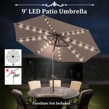 Load image into Gallery viewer, STRONG CAMEL 9' SOLAR 40 LED LIGHTS PATIO UMBRELLA GARDEN OUTDOOR SUNSHADE