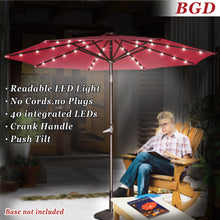 Load image into Gallery viewer, STRONG CAMEL 9' SOLAR 40 LED LIGHTS PATIO UMBRELLA GARDEN OUTDOOR SUNSHADE