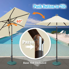 Load image into Gallery viewer, STRONG CAMEL 7.5ft Patio Umbrella LED Lighted Tilt Aluminum Garden Market Balcony Outdoor Sunshade