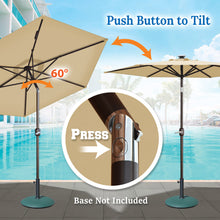 Load image into Gallery viewer, STRONG CAMEL 8' Patio Umbrella Outdoor Sunshade LED Lighted Tilt Aluminum Garden Market Balcony