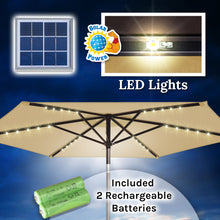 Load image into Gallery viewer, STRONG CAMEL 8' Patio Umbrella Outdoor Sunshade LED Lighted Tilt Aluminum Garden Market Balcony