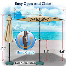Load image into Gallery viewer, STRONG CAMEL 8' Patio Umbrella Outdoor Sunshade LED Lighted Tilt Aluminum Garden Market Balcony