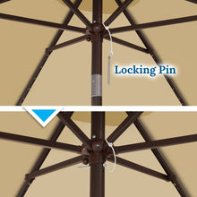 Load image into Gallery viewer, STRONG CAMEL 8' Patio Umbrella Outdoor Sunshade LED Lighted Tilt Aluminum Garden Market Balcony