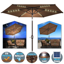 Load image into Gallery viewer, STRONG CAMEL 8' Patio Umbrella Outdoor Sunshade LED Lighted Tilt Aluminum Garden Market Balcony