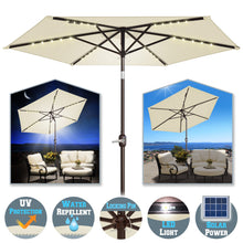 Load image into Gallery viewer, STRONG CAMEL 8' Patio Umbrella Outdoor Sunshade LED Lighted Tilt Aluminum Garden Market Balcony
