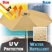 Load image into Gallery viewer, STRONG CAMEL 9ft 40 LED Light Solar Lighted Patio Umbrella Market with Tilt and Crank Parasol