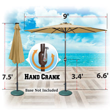 Load image into Gallery viewer, STRONG CAMEL 9ft 40 LED Light Solar Lighted Patio Umbrella Market with Tilt and Crank Parasol
