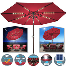 Load image into Gallery viewer, STRONG CAMEL 10' Patio Umbrella LED Lighted Tilt Aluminum Garden Market Balcony Outdoor Sunshade