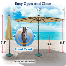 Load image into Gallery viewer, STRONG CAMEL 10' Patio Umbrella LED Lighted Tilt Aluminum Garden Market Balcony Outdoor Sunshade