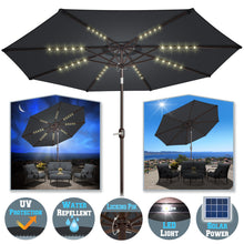 Load image into Gallery viewer, STRONG CAMEL 10' Patio Umbrella LED Lighted Tilt Aluminum Garden Market Balcony Outdoor Sunshade