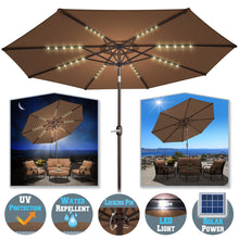 Load image into Gallery viewer, STRONG CAMEL 10' Patio Umbrella LED Lighted Tilt Aluminum Garden Market Balcony Outdoor Sunshade