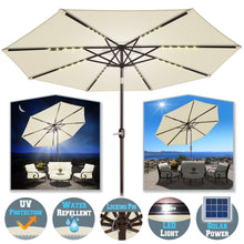 Load image into Gallery viewer, STRONG CAMEL 10' Patio Umbrella LED Lighted Tilt Aluminum Garden Market Balcony Outdoor Sunshade