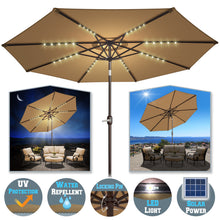 Load image into Gallery viewer, STRONG CAMEL 10' Patio Umbrella LED Lighted Tilt Aluminum Garden Market Balcony Outdoor Sunshade