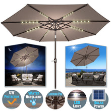 Load image into Gallery viewer, STRONG CAMEL 10' Patio Umbrella LED Lighted Tilt Aluminum Garden Market Balcony Outdoor Sunshade