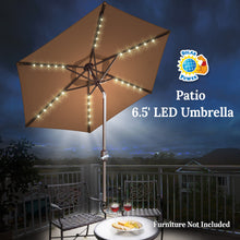 Load image into Gallery viewer, STRONG CAMEL 6.5ft Outdoor Patio Umbrella LED Lighted Tilt Aluminum Garden Market Balcony Sunshade