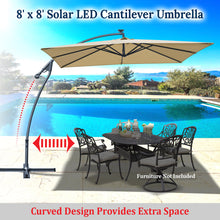 Load image into Gallery viewer, STRONG CAMEL 8.2ft Square LED Cantilever Hanging Umbrella  Sunshade Outdoor
