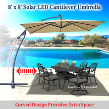 Load image into Gallery viewer, STRONG CAMEL 8.2ft Square LED Cantilever Hanging Umbrella  Sunshade Outdoor