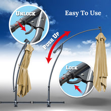 Load image into Gallery viewer, STRONG CAMEL 8.2ft Square LED Cantilever Hanging Umbrella  Sunshade Outdoor