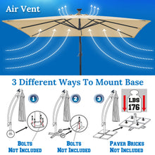 Load image into Gallery viewer, STRONG CAMEL 8.2ft Square LED Cantilever Hanging Umbrella  Sunshade Outdoor