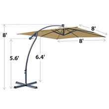Load image into Gallery viewer, STRONG CAMEL 8.2ft Square LED Cantilever Hanging Umbrella  Sunshade Outdoor