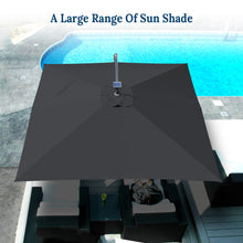 Load image into Gallery viewer, STRONG CAMEL 8.2ft Square LED Cantilever Hanging Umbrella  Sunshade Outdoor
