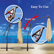 Load image into Gallery viewer, STRONG CAMEL 10'x6.5' Outdoor Hanging Offset Patio Umbrella Banana Umbrella LED Lighting