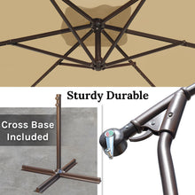 Load image into Gallery viewer, STRONG CAMEL 10'x6.5' Outdoor Hanging Offset Patio Umbrella Banana Umbrella LED Lighting