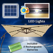 Load image into Gallery viewer, STRONG CAMEL 10'x6.5' Outdoor Hanging Offset Patio Umbrella Banana Umbrella LED Lighting