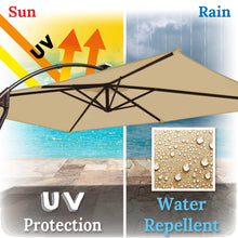 Load image into Gallery viewer, STRONG CAMEL 10'x6.5' Outdoor Hanging Offset Patio Umbrella Banana Umbrella LED Lighting